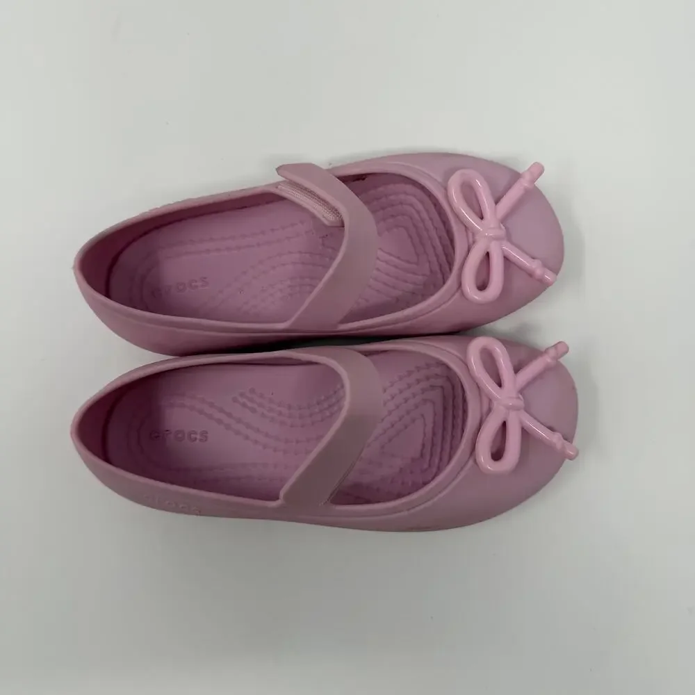 Crocs Kids Pink Bow Mary Jane Flats C10